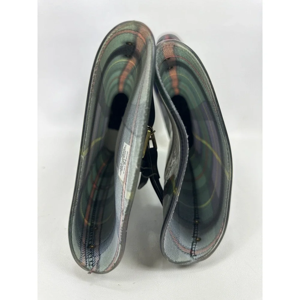 Lauren Ralph Lauren Rain Boots Womens 7 B Rossalyn II Plaid Tall